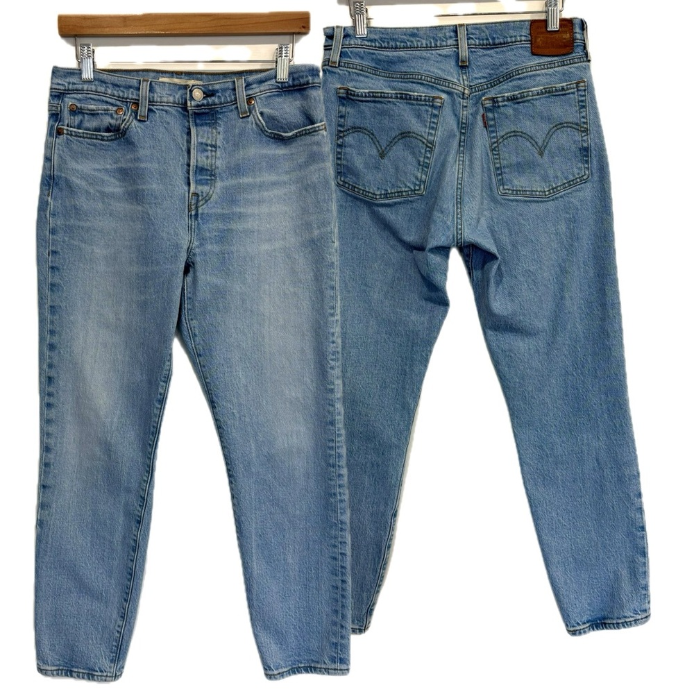 Levis Wedgie Rigid Cropped Jeans Womens Size 29 Medium Light Wash Tapered Ankle